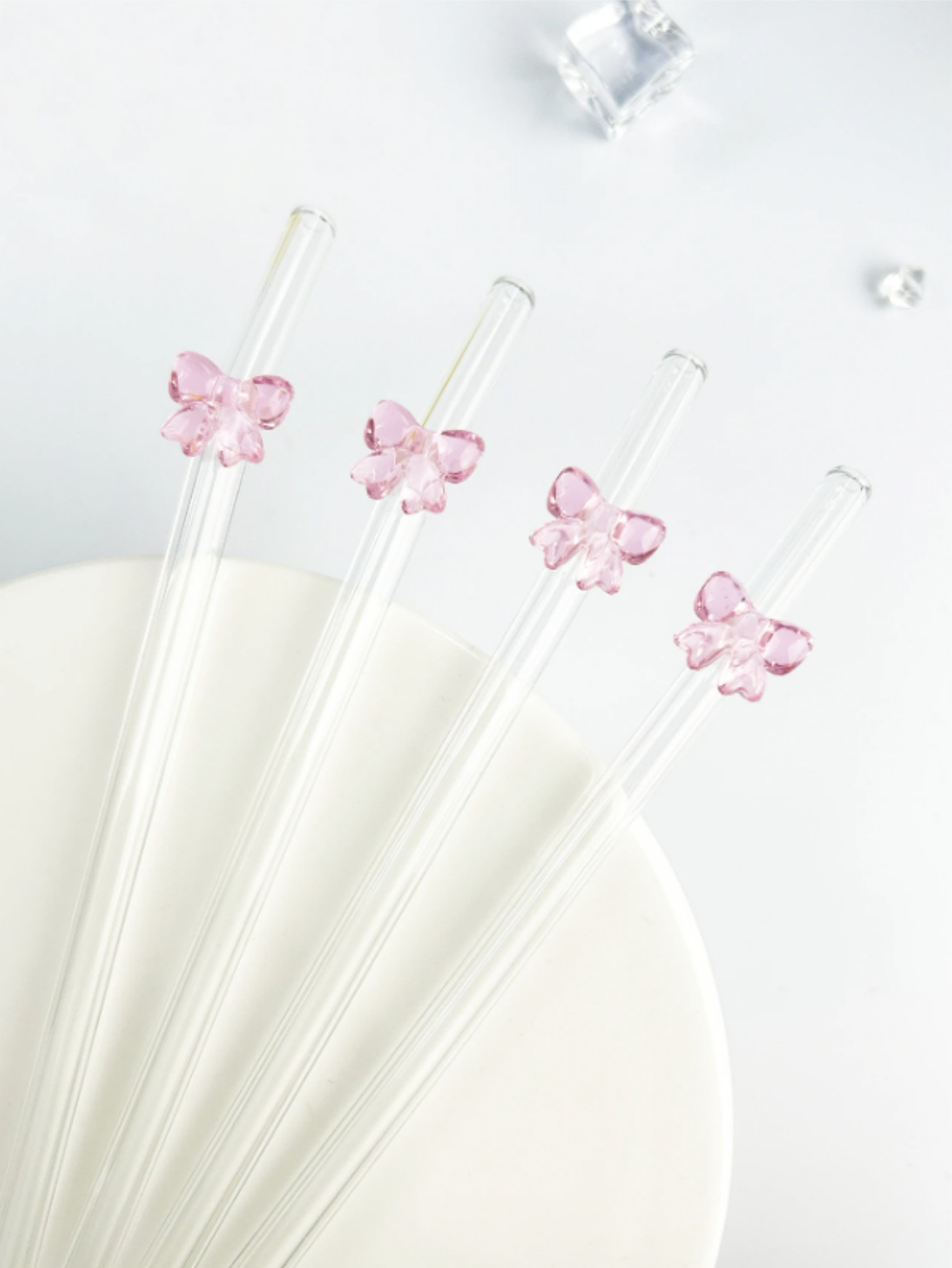Reusable Straw - 1/6 SZT. Urocza, różowa słomka szklana