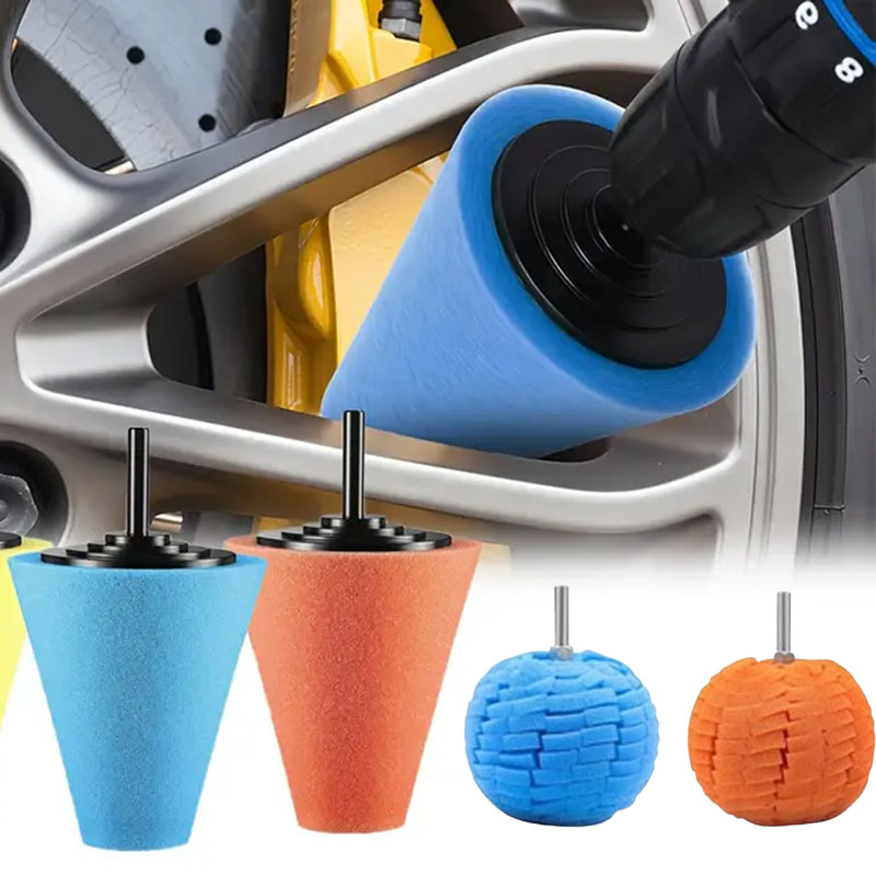 Eco Sponge - Zestaw gąbek polerskich do wiertarki samochodowej,