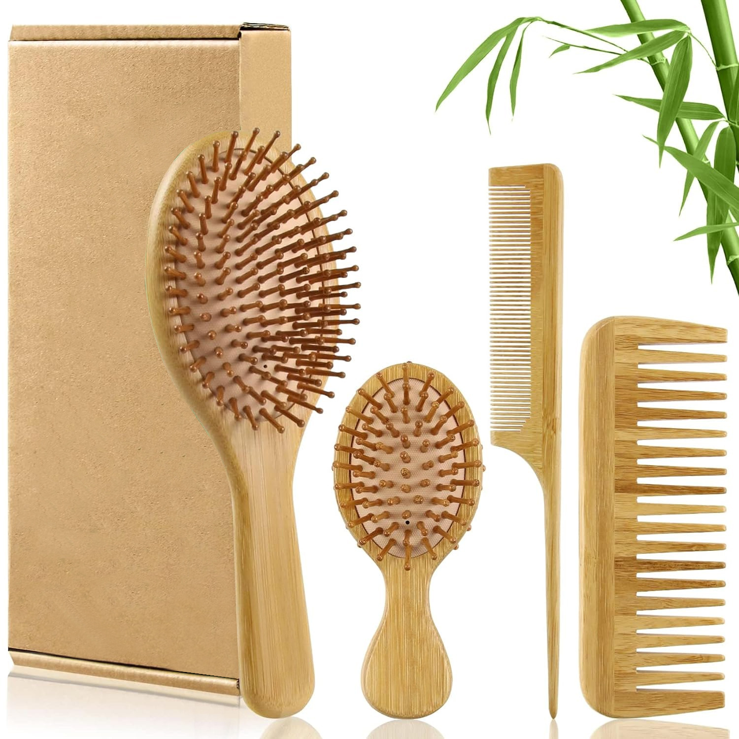 Bamboo Toothbrush - Zestaw szczotek i grzebieni z bambusa