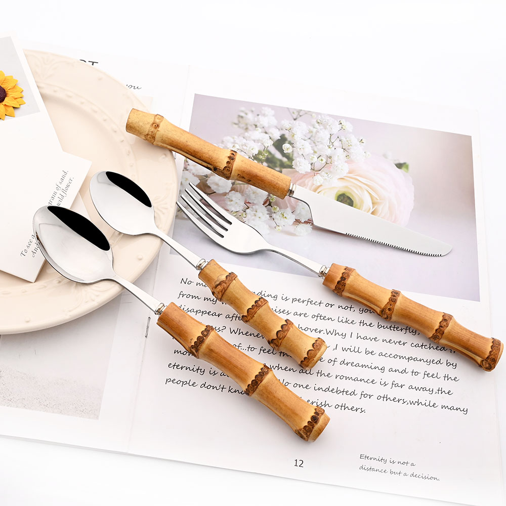 Drmfiy złoty widelec obiadowy  – Bamboo Cutlery recenzja i cena