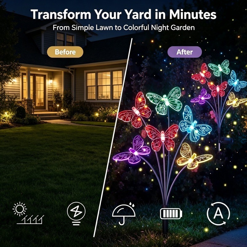 Lampki w kształcie motyli zasi – Solar Garden Light recenzja i cena